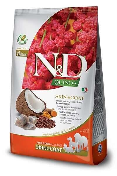 ND Quinoa Skin&Coat All Breed Ringa Balıklı Kinoa Aromalı Deri Tüy Sağlığı Köpek Maması 2,5 Kg