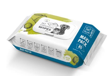 M-Pets Kedi ve Köpekler Için Temizlik Mendili 80'li