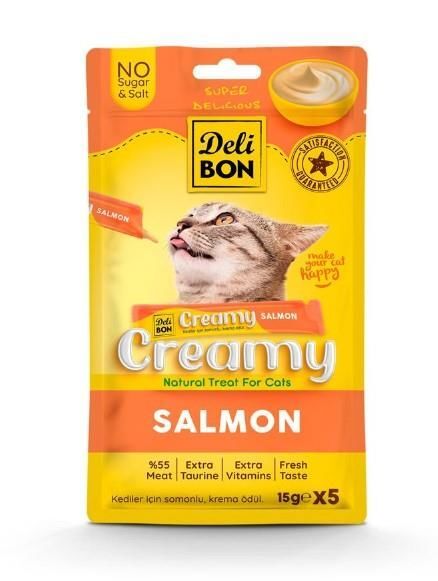 Delibon Creamy Somonlu Kedi Ödül Maması 15 gr 5li