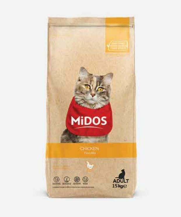 Midos Tavuklu Yetişkin Kedi Maması 15 KG