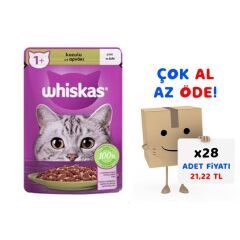 Whiskas Pouch Jöle İçinde Kuzulu Yetişkin Kedi Konservesi 85gr 28'li Paket