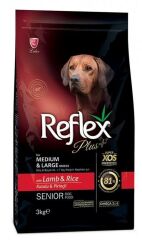Reflex Plus Büyük Orta Irk Kuzulu Yaşlı Köpek Maması 3 Kg