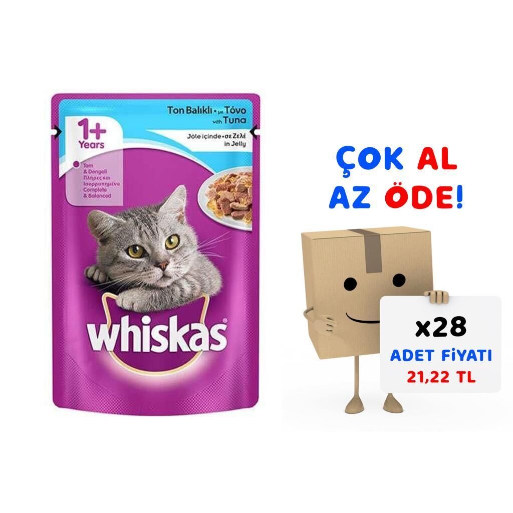Whiskas Pouch Jöleli Ton Balıklı Kedi Maması 85 Gr 28'li Paket