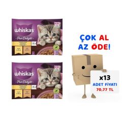 Whiskas Pouch Güveç Eti Çeşitli Yavru Kedi Konservesi 4x85gr 13'lü Paket