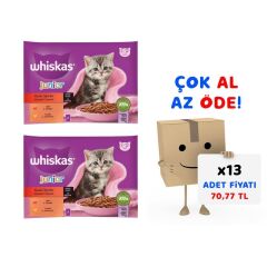 Whiskas Pouch Sos İçinde Sığırlı ve Tavuklu Yavru Kedi Konservesi 4x85gr13'lü Paket