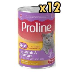 Proline Kuzulu Havuçlu ve Pate Yetişkin Kedi Konservesi 395 Gr 12'li Paket