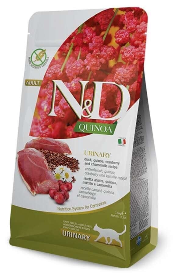 ND Quinoa Urinary Ördek Kinoa Aromalı İdrar Yolları Destekleyici Kedi Maması 1,5 Kg