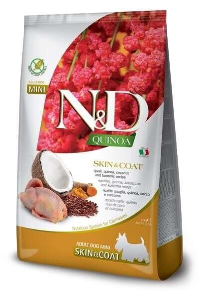 ND Quinoa Skin&Coat Mini Bıldırcın Kinoa Deri Tüy Sağlığı Küçük Irk Köpek Maması 2,5 Kg