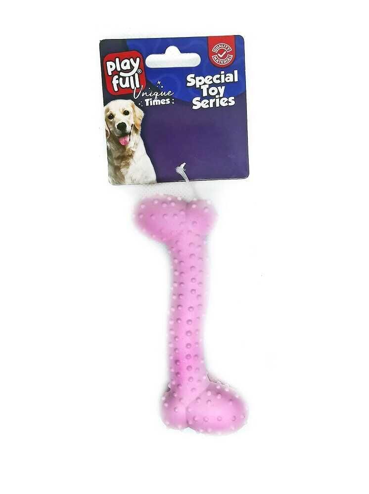 Playfull Kemik Şeklinde Tırtıklı Plastik Diş Çıkarma Kemiği10,5 Cm