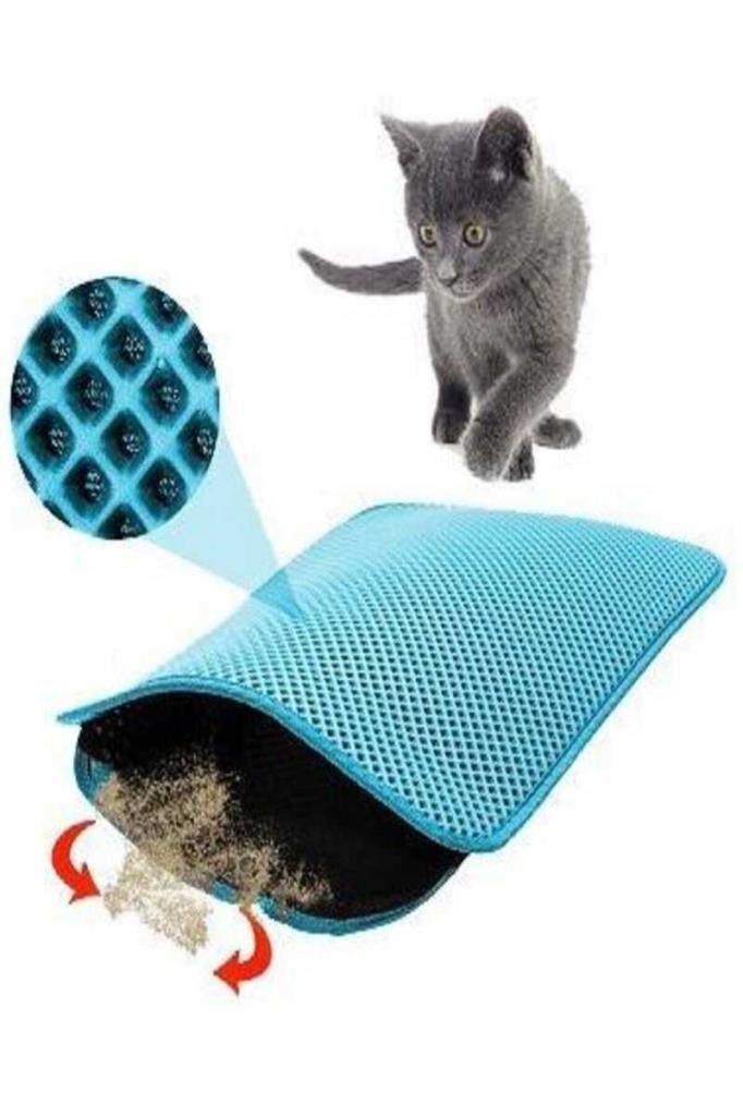 Pet Style Elekli Kedi Tuvaleti Paspası - Turkuaz