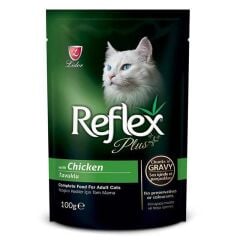 Reflex Plus Pouch Parça Etli Tavuklu Kedi Konservesi 100gr