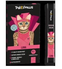 Tail & Paws LUNA Tavuklu ve Multivitaminli Şekersiz Sıvı Kedi Ödül Maması 15gr (5'li)