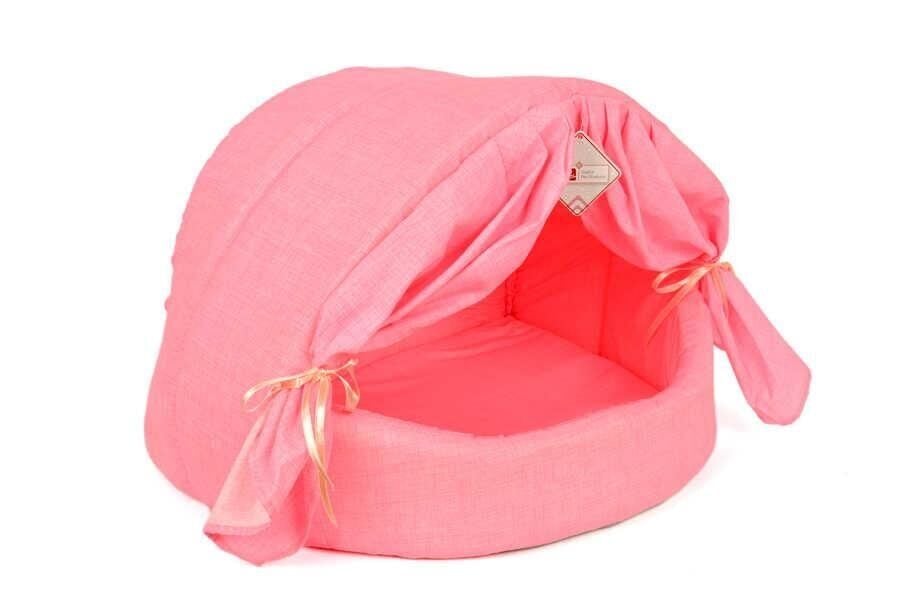 Petpretty Perdeli Kumaş Yuva Pembe Yatak