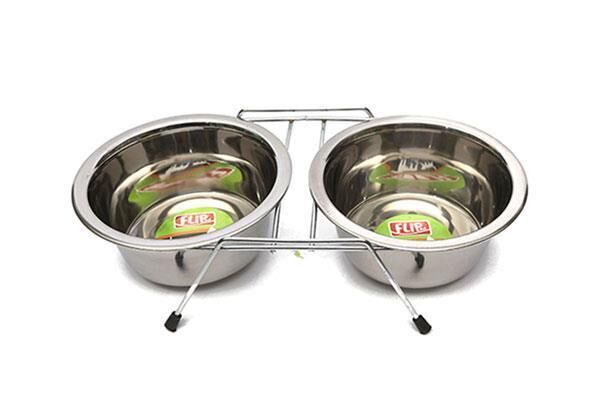 Flip Pet Tel Ayaklı İkili Çelik Mama Kabı 16 oz