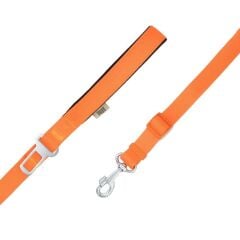 Doggie Dokumadan El Yapımı Emniyet Kemerli Köpek Gezdirme Aparatı 2,5x80-120cm - Turuncu