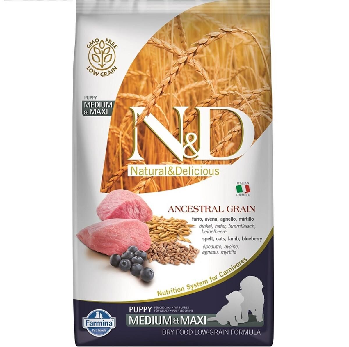 Nd Az Tahıllı Kuzulu Yavru Medium & Maxi Köpek Maması 2,5 Kg