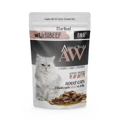 Animal World Jöleli Parça Sığır Etli Kısırlaştırılmış Kedi Konservesi 80 Gr