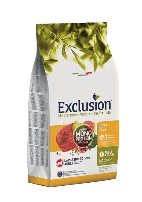 Exclusion Monoprotein Sığır Etli ve Narlı Düşük Tahıllı Büyük Irk Yetişkin Köpek Maması 12 Kg