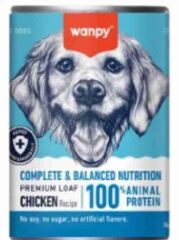 Wanpy Tahılsız %100 Gerçek Et Tavuklu Köpek Konservesi 375 gr