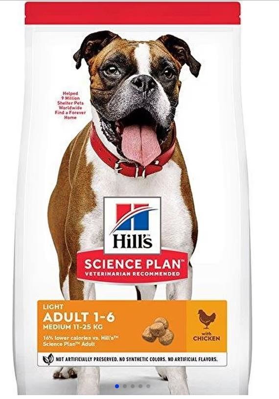 Hills Adult Light Medium Tavuklu Yetişkin Köpek Maması 2.5 kg