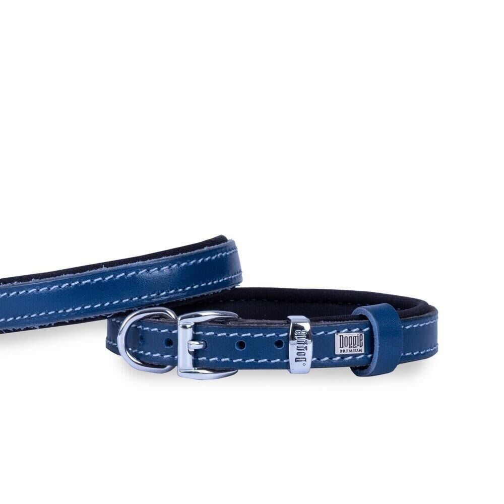 Doggie Konforlu Gerçek Deriden El Yapımı Köpek Boyun Tasması 1,5x20-25cm - Royal Mavi