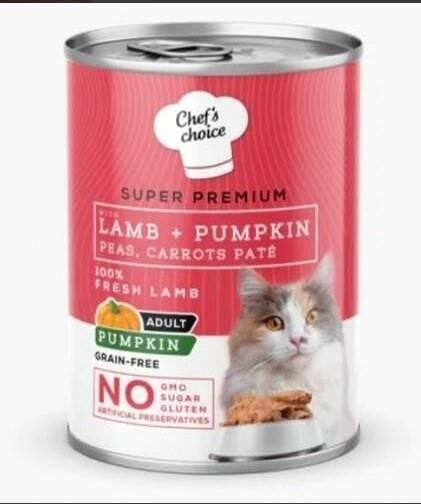 Chefs Choice Kuzulu Balkabaklı Kedi Konservesi 400 Gr