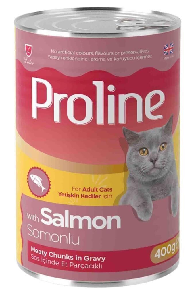 Proline Sos İçinde Parça Somon Etli Yetişkin Kedi Konservesi 400gr
