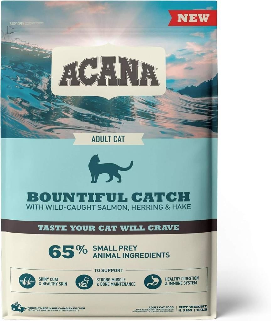 Acana Bountiful Catch Güçlü ve Sağlıklı Kemikler için Balıklı Tahılsız Yetişkin Kedi Maması 4,5kg