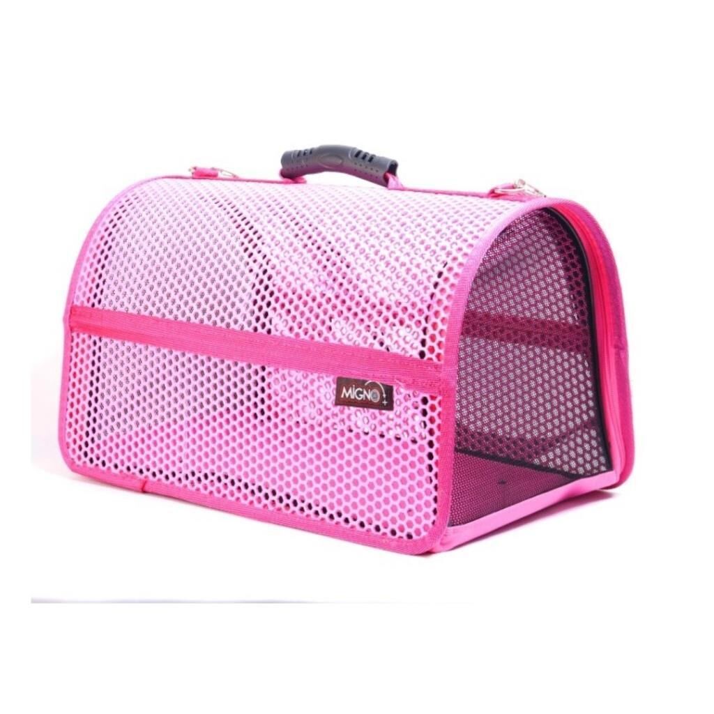 MİGNO FLYBAG Voyager Fileli Kedi Köpek Taşıma Çantası - Pembe
