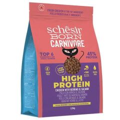 Schesir Born Carnivore Tavuklu Somonlu ve Ringa Balıklı Tahılsız Kedi Maması 1,25 Kg