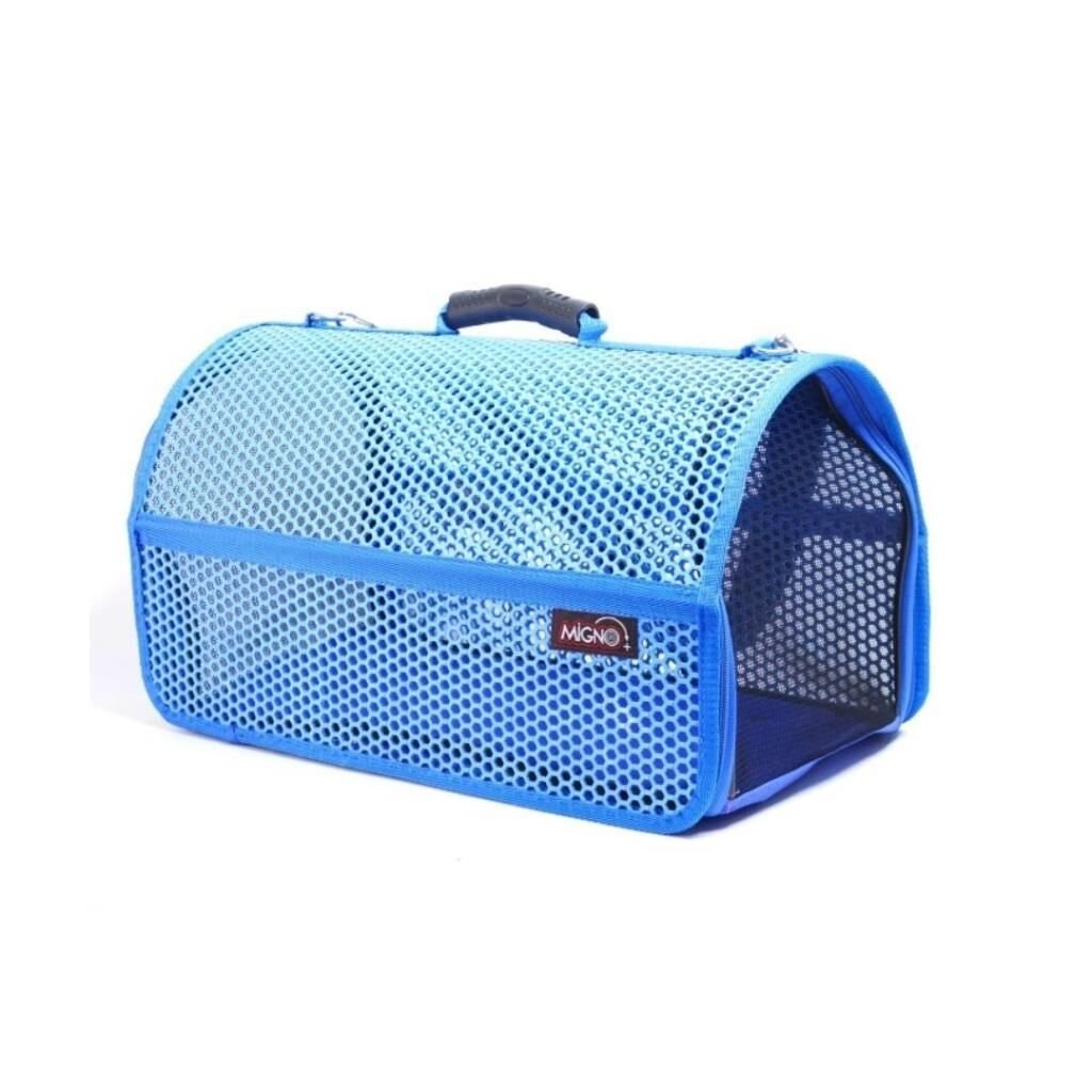 MİGNO FLYBAG Voyager Fileli Kedi Köpek Taşıma Çantası - Mavi