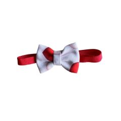 Minik Paw Kartela Kırmızı Beyaz Kalp Papyon