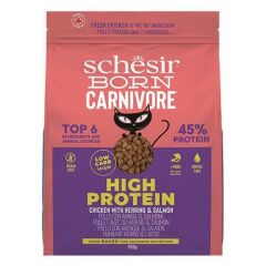 Schesir Born Carnivore Tavuklu Somonlu ve Ringa Balıklı Tahılsız Kedi Maması 255 Gr