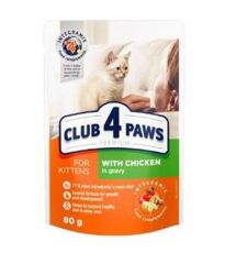 Club4Paws Premium Pouch Sos İçinde Tavuklu Yavru Kedi Konservesi 80gr