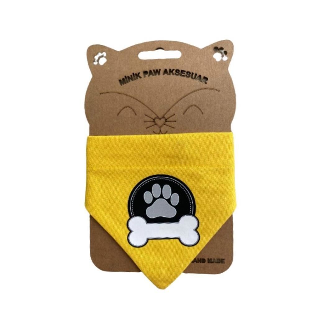 Minik Paw Sarı Kemik Desenli Fular