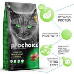 ProChoice Pro 36 Kuzulu ve Pirinçli Yetişkin Kedi Maması 2kg