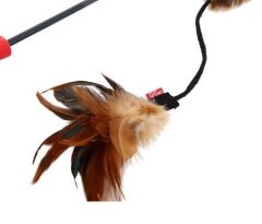 Gigwi Feather Teaser Kedi Oltası Kuyruklu Doğal Tüylü Kedi Oyuncağı