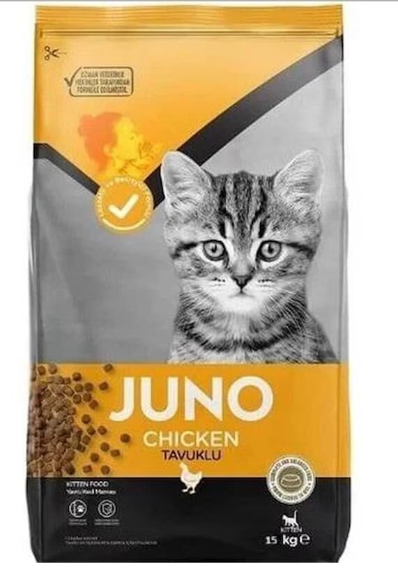 Juno Tavuklu Ve Sebzeli Yetişkin Kedi Maması 15 KG