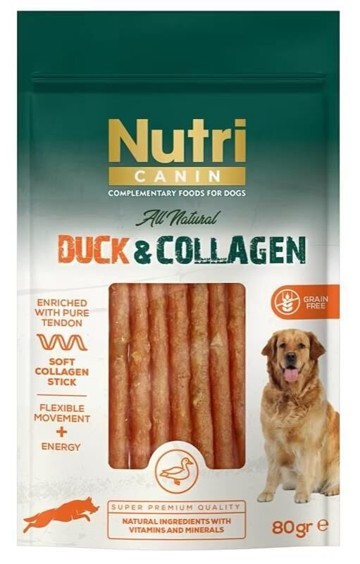 Nutri Canin Ördek Etli ve Kolajenli Tahılsız Köpek Et Ödülü 80 Gr.