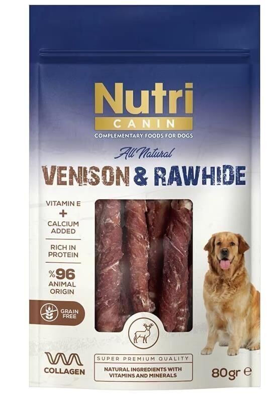 Nutri Canin Rawhide Geyik Eti Sargılı Kemik Köpek Ödülü 80 Gr.