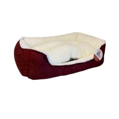 Petpretty Pofuduk Yatak Koyu Kırmızı 60x45x15 Cm