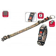 Karlie Kilitli Fosforlu Köpek Boyun Tasması 45-65cm/35mm Bej Large