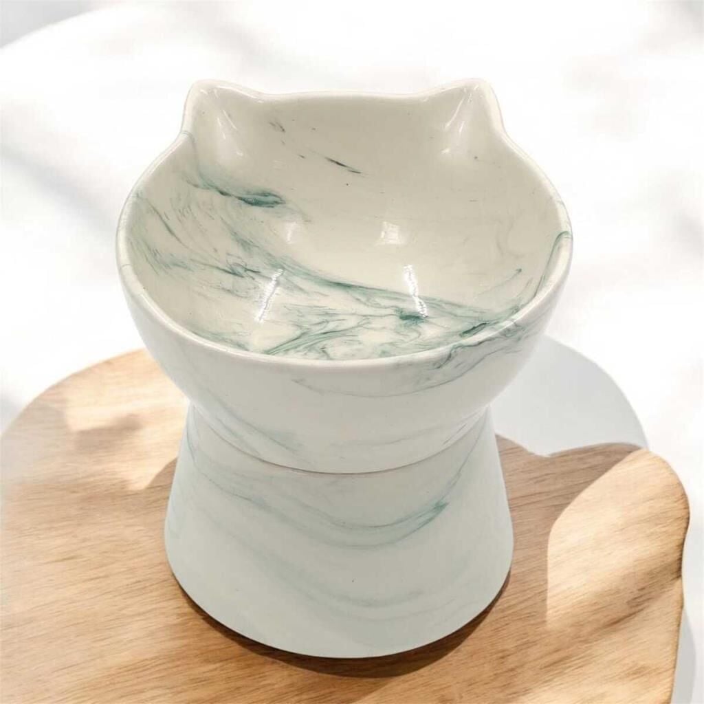 Ayaklı Kedi Figür Su Kabı Yeşil Desen