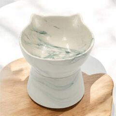 Ayaklı Kedi Figür Su Kabı Yeşil Desen