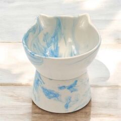 Ayaklı Kedi Figür Su Kabı Mavi Desen