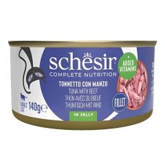 Schesir Tam ve Dengeli Ton Balığı ile Ringa Balıklı Jöle İçinde Kedi Konservesi 140g