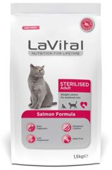 LaVital Kilo Kontrolü için Somonlu Kısırlaştırılmış Kedi Maması 1,5kg