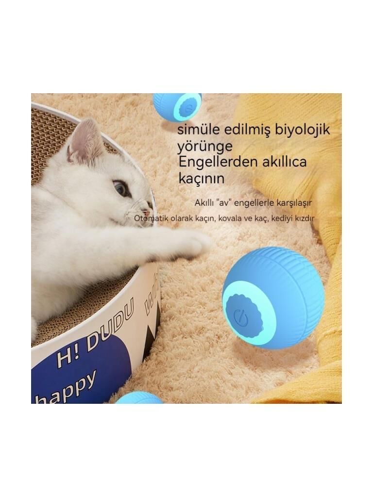 Zampa Şarjlı Hareketli Kedi Oyun Topu 4cm