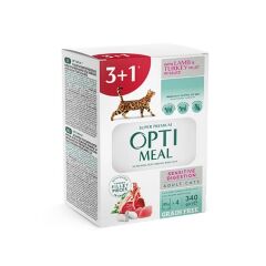 Optimeal Sos İçinde Fileto Kuzu ve Hindi Etli Yetişkin Kedi Konservesi 85gr 3+1