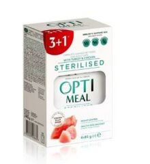 Optimeal Sos İçinde Hindili ve Fileto Tavuk Etli Kısırlaştırılmış Kedi Konservesi 85gr 3+1